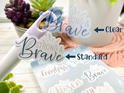 Christian Encouragement Sticker Sheet, Clear Stickers, Journal Stickers, Bible Promises, Bible Stickers for Sunday School, Inspirational