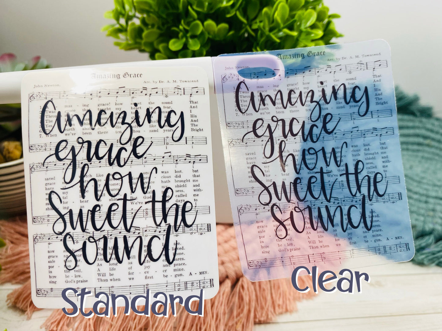 Amazing Grace Sticker, Christian stickers for laptop, Aesthetic Sticker for water bottle, Christian Hymns, Gift for Mom, for Friend