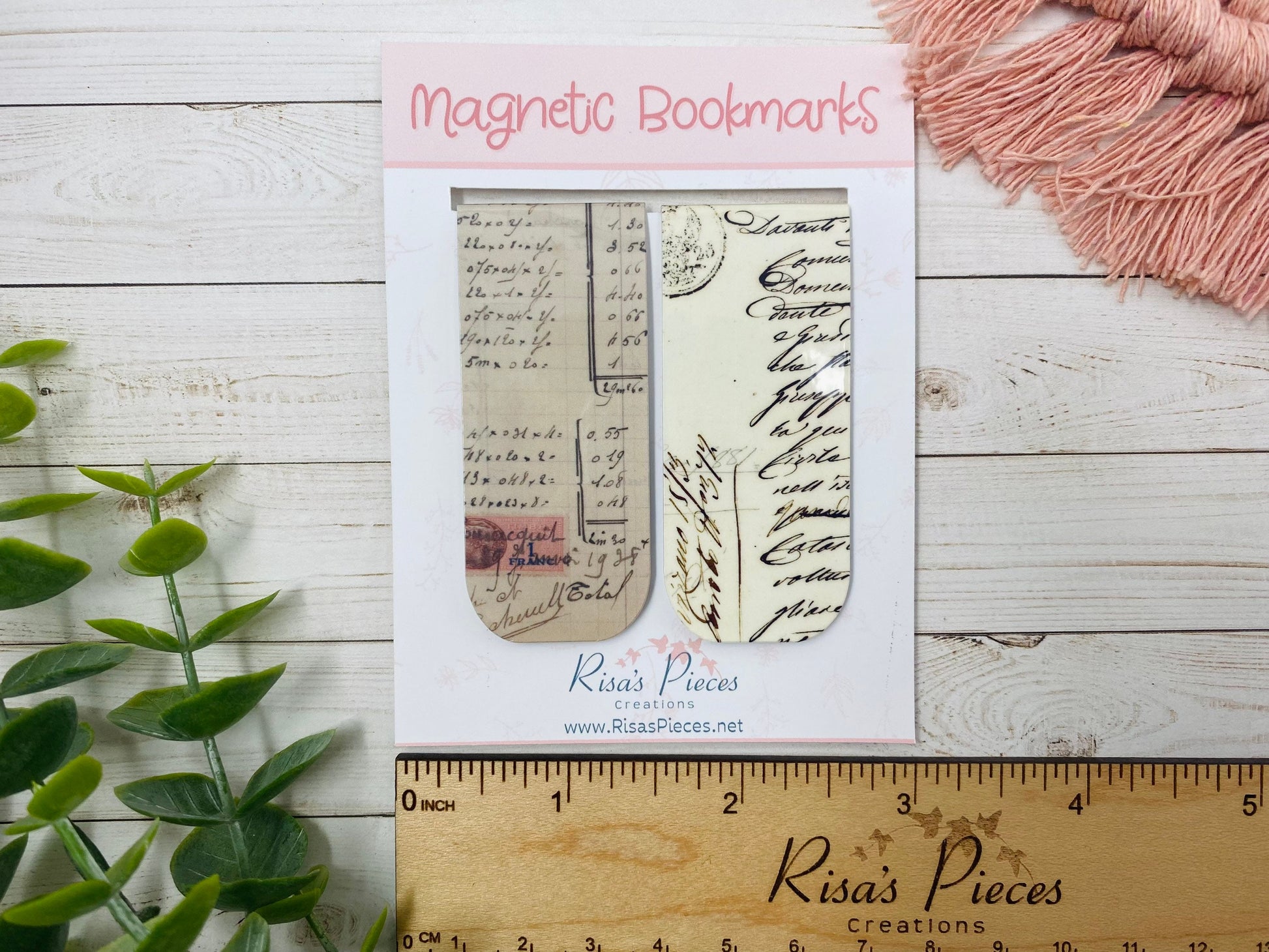 Vintage Papers Magnetic Bookmarks, Planner Accessory, Book Lover, Gift for Husband, For Father, Fathers Day Gift, Antique Papers, For Wife