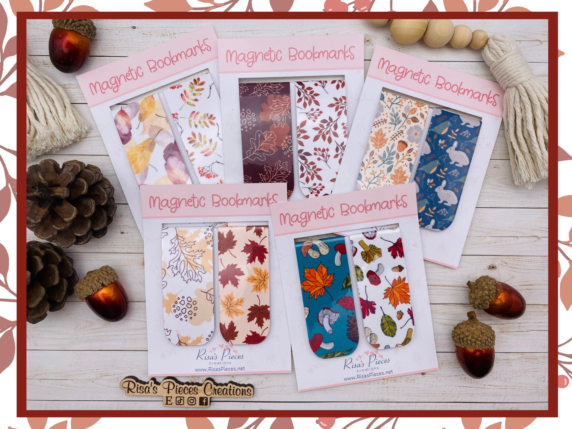 Colorful Leaves Magnetic Bookmarks, Reading Accessories, Planner Accessory, Book Nerd, Autumn Magnet Bookmark, Thanksgiving Gift for family