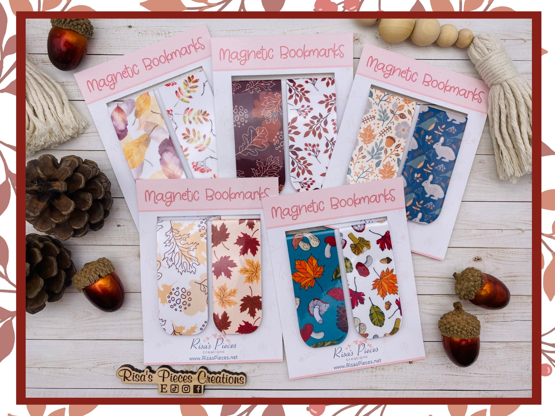 Maple Leaves Magnetic Bookmarks, Reading Accessories, Planner Accessory, Book Nerd, Autumn Magnet Bookmark, Thanksgiving Gift for family
