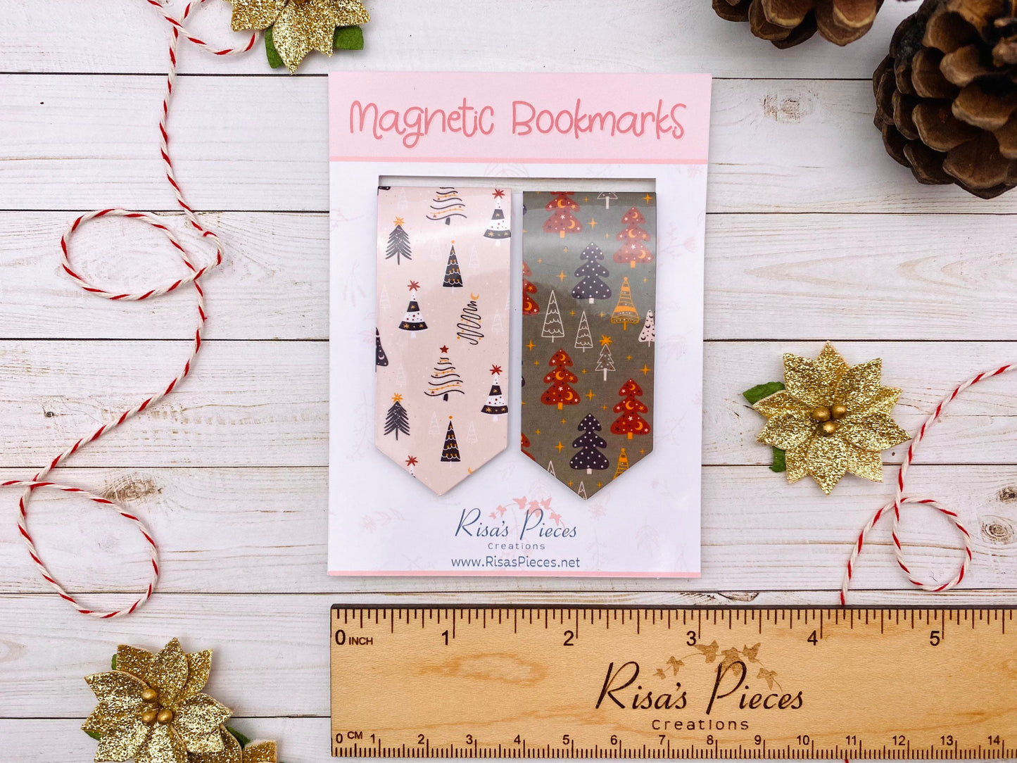 Christmas Trees Magnetic Bookmarks, Reading Accessories, Stocking stuffer for son, Christmas gift for coworkers, Secret santa gift for Boss