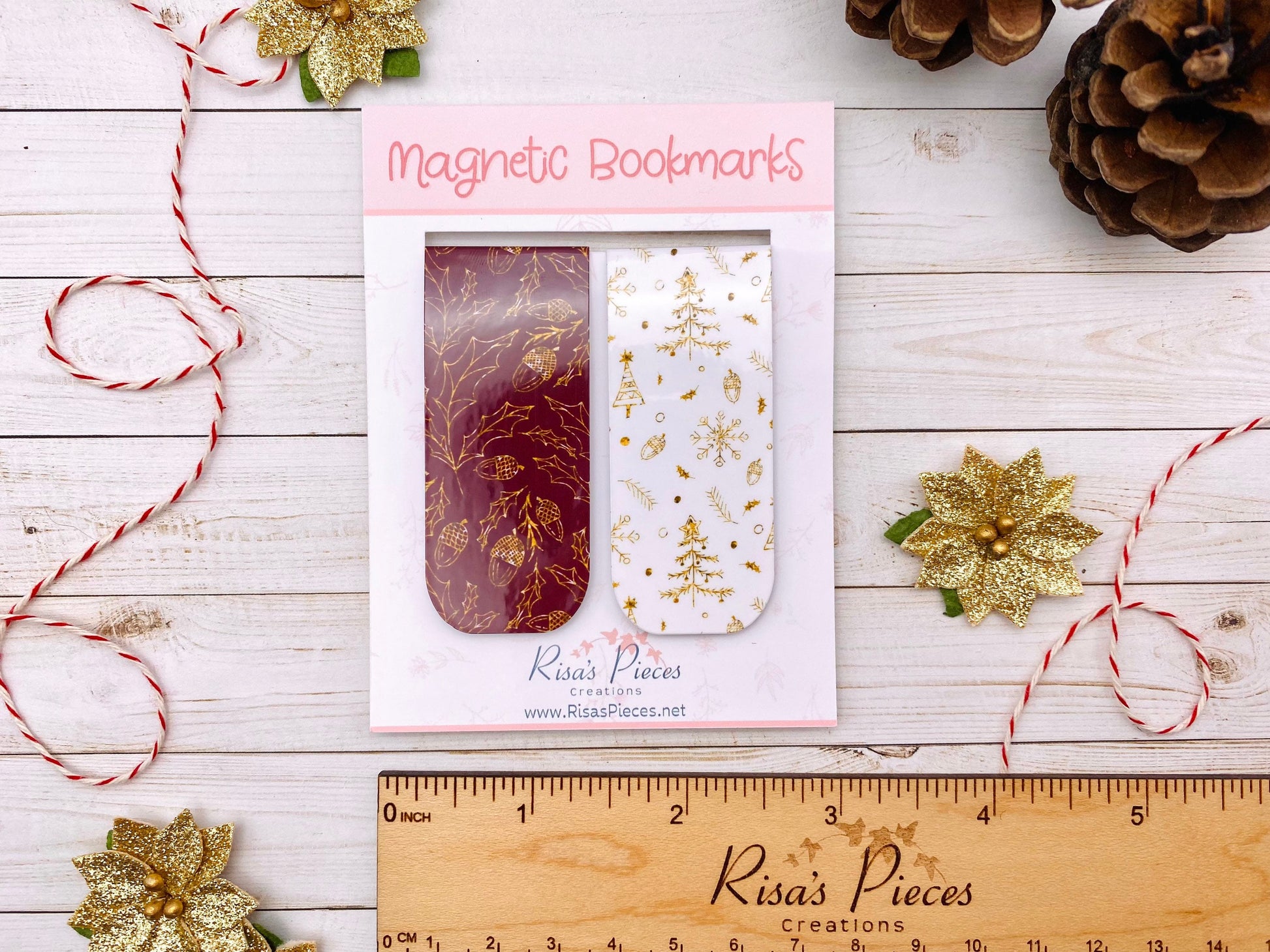 Elegant Gold Magnetic Bookmarks, Stocking Stuffers for Mom, Christmas Gift for Grandmother, Secret Santa gift for Coworker, book club gifts