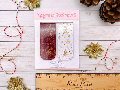 Elegant Gold Magnetic Bookmarks, Stocking Stuffers for Mom, Christmas Gift for Grandmother, Secret Santa gift for Coworker, book club gifts