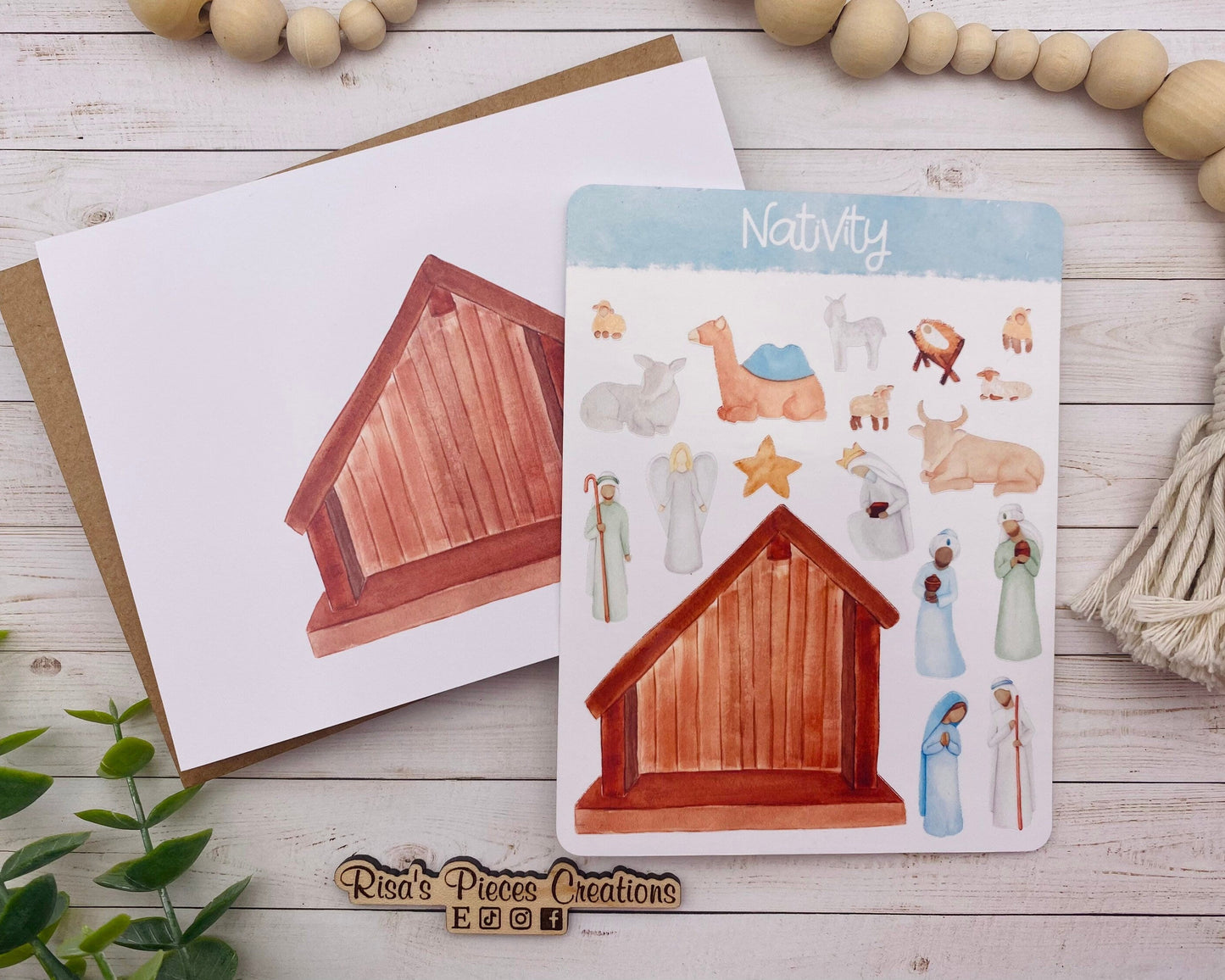 Create Your Own Nativity Card, Seasonal Cards, Merry Christmas, Cute Christmas Card, Christmas Craft for Kids, Nativity Stickers, Fun Cards