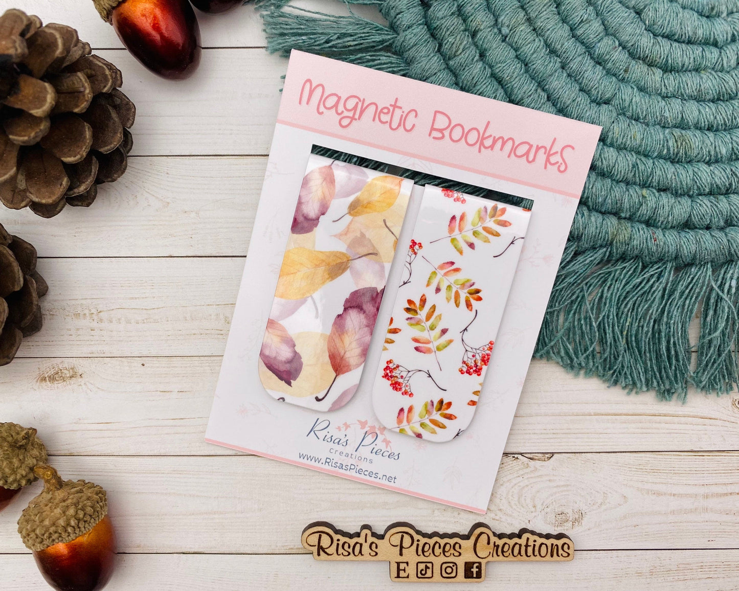 Colorful Leaves Magnetic Bookmarks, Reading Accessories, Planner Accessory, Book Nerd, Autumn Magnet Bookmark, Thanksgiving Gift for family