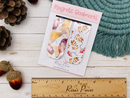 Colorful Leaves Magnetic Bookmarks, Reading Accessories, Planner Accessory, Book Nerd, Autumn Magnet Bookmark, Thanksgiving Gift for family