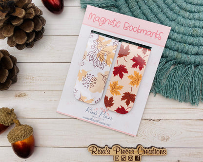 Maple Leaves Magnetic Bookmarks, Reading Accessories, Planner Accessory, Book Nerd, Autumn Magnet Bookmark, Thanksgiving Gift for family