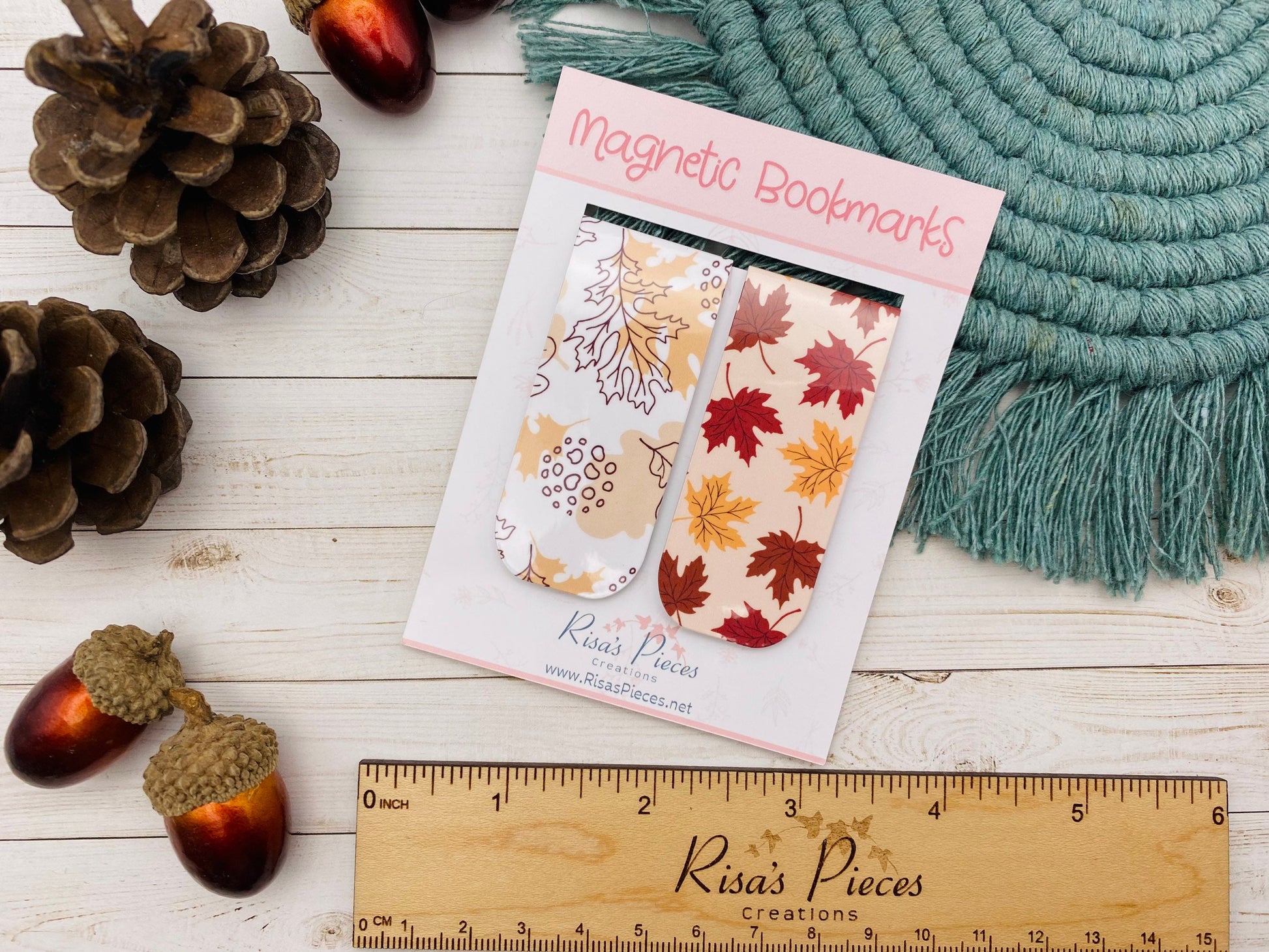 Maple Leaves Magnetic Bookmarks, Reading Accessories, Planner Accessory, Book Nerd, Autumn Magnet Bookmark, Thanksgiving Gift for family