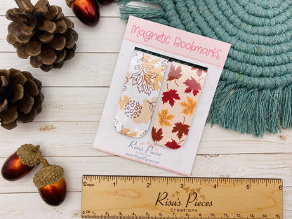 Maple Leaves Magnetic Bookmarks, Reading Accessories, Planner Accessory, Book Nerd, Autumn Magnet Bookmark, Thanksgiving Gift for family