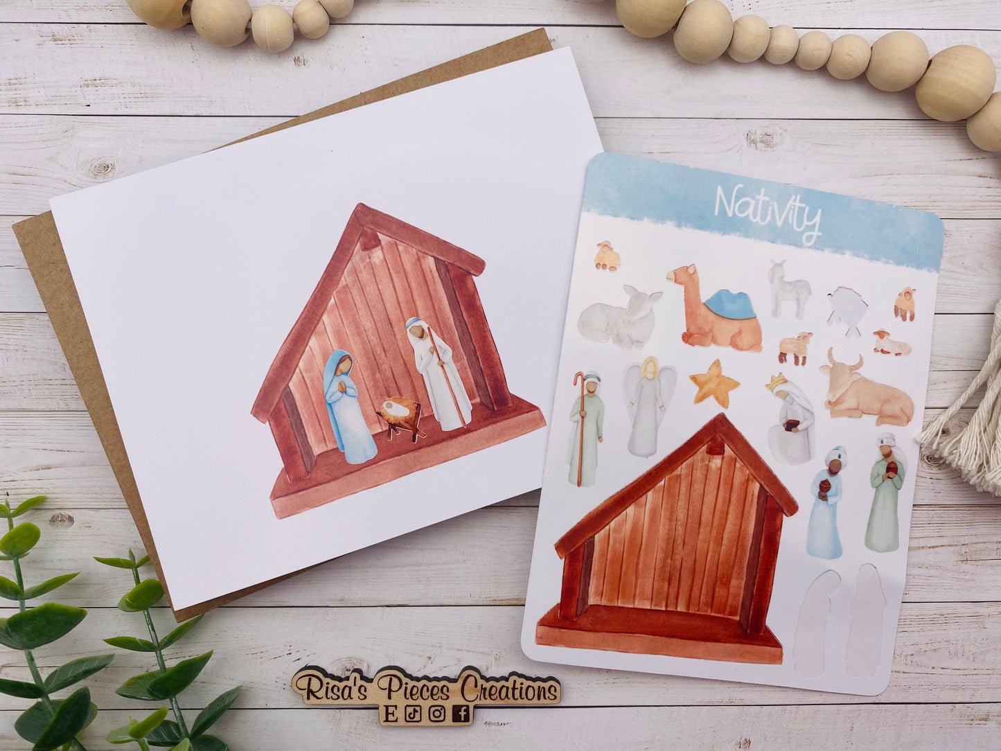 Create Your Own Nativity Card, Seasonal Cards, Merry Christmas, Cute Christmas Card, Christmas Craft for Kids, Nativity Stickers, Fun Cards