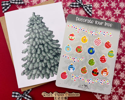 Create Your Own Christmas Card, Decorate Christmas Tree, Cute Christmas Card, Christmas Craft for Kids, Fun Cards for Children, Activity for