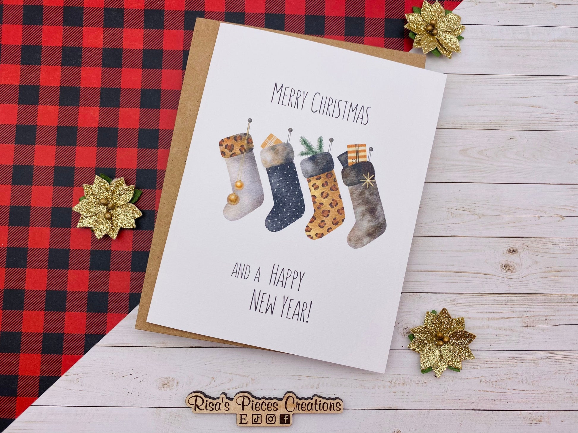 Modern Merry Christmas and Happy New Year Card, Customizable Holiday Cards, New Years Card for Friend, New Year 2023, Christmas Card for