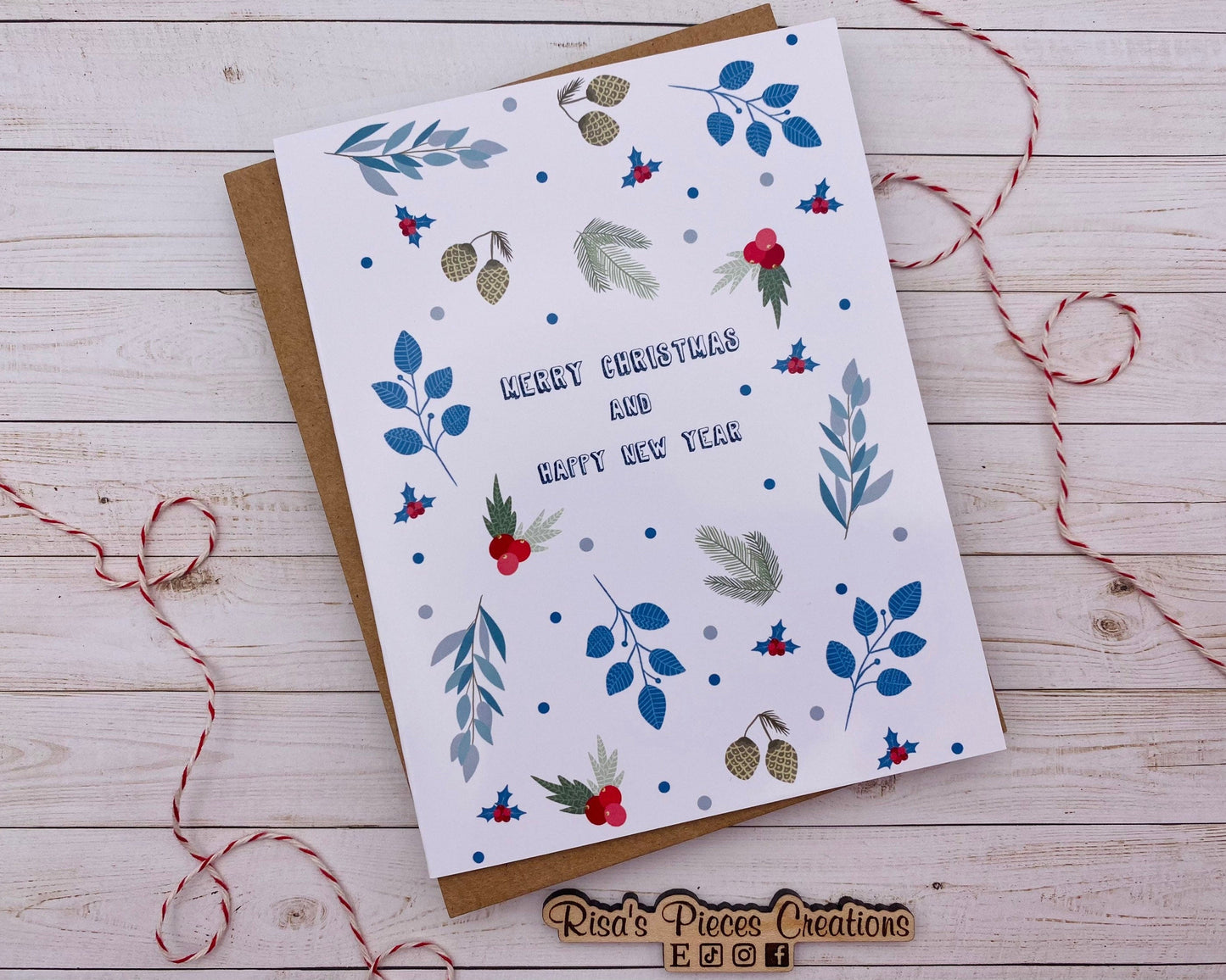 Merry Christmas and Happy New Year Scandinavian, Christmas Card for Friend, Cute Cards for Coworker, Nordic Christmas, New Year 2023