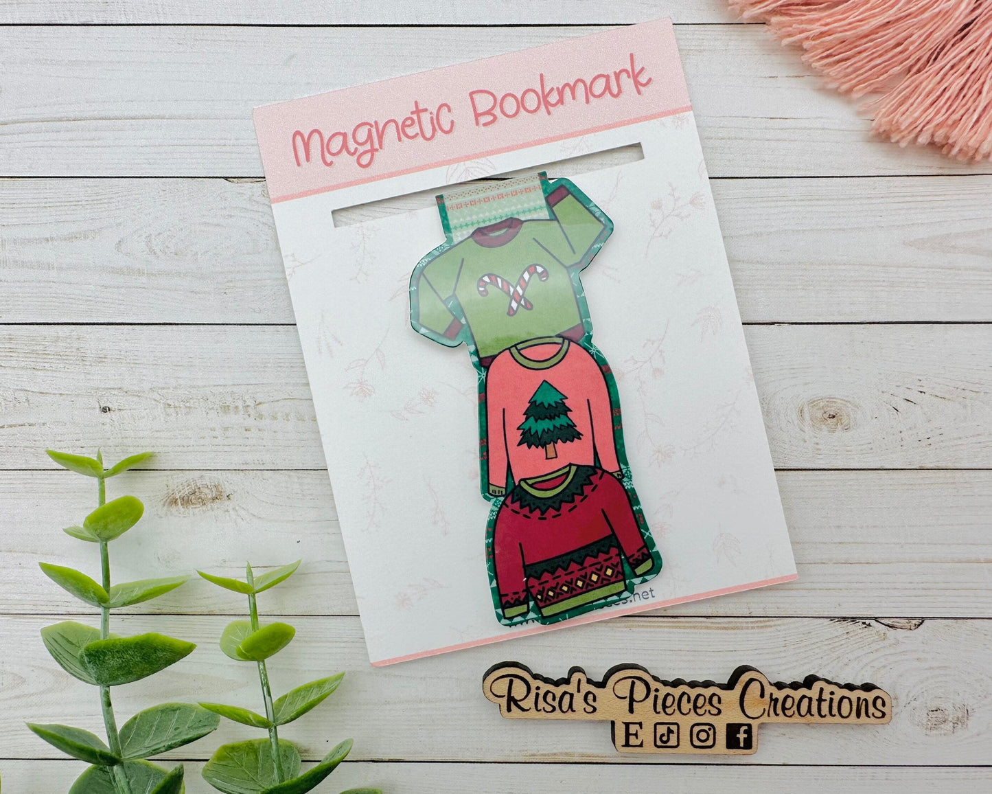 Ugly Sweater Magnetic Bookmark, stocking stuffer for husband, gift for reader, secret santa gift for coworker, White Elephant, Christmas
