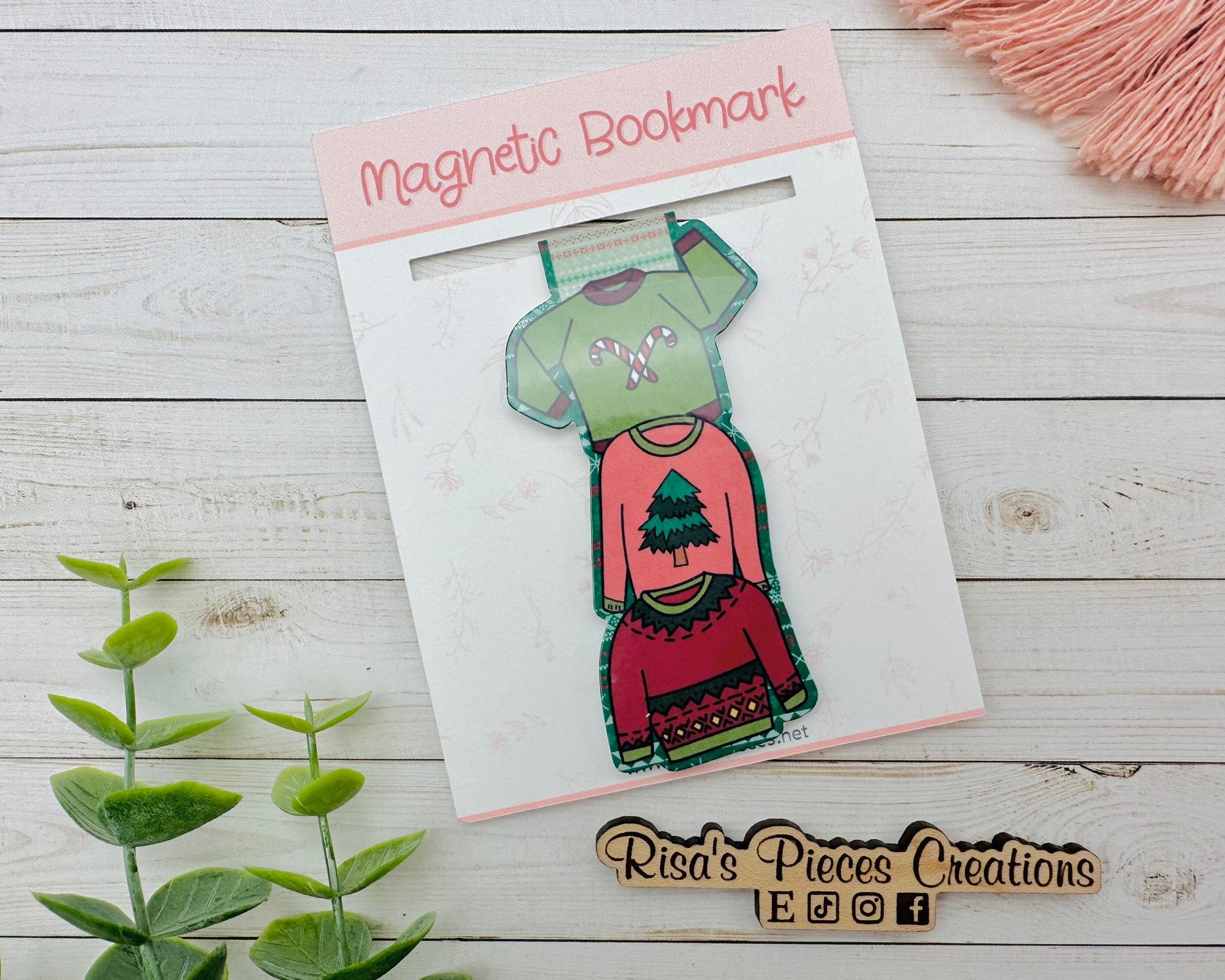 Ugly Sweater Magnetic Bookmark, stocking stuffer for husband, gift for reader, secret santa gift for coworker, White Elephant, Christmas
