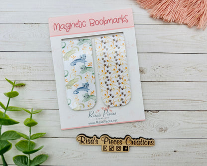 Cats and Paw Prints Magnetic Bookmarks, Reading Accessory, Planner Clip, Birthday Gift, Stocking Stuffer for Cat Lover, Gift for Book Lover