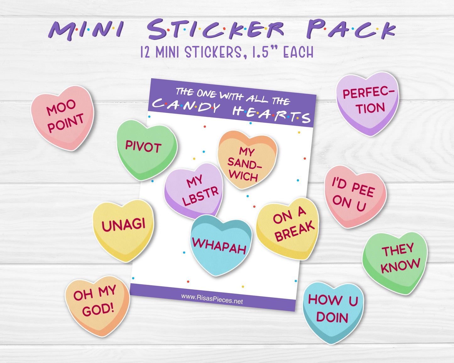 Friends Candy Hearts Sticker Pack, Funny Valentine's Day Gift for Friends, Conversation Hearts Tumbler Stickers, How You Doin, My Lobster