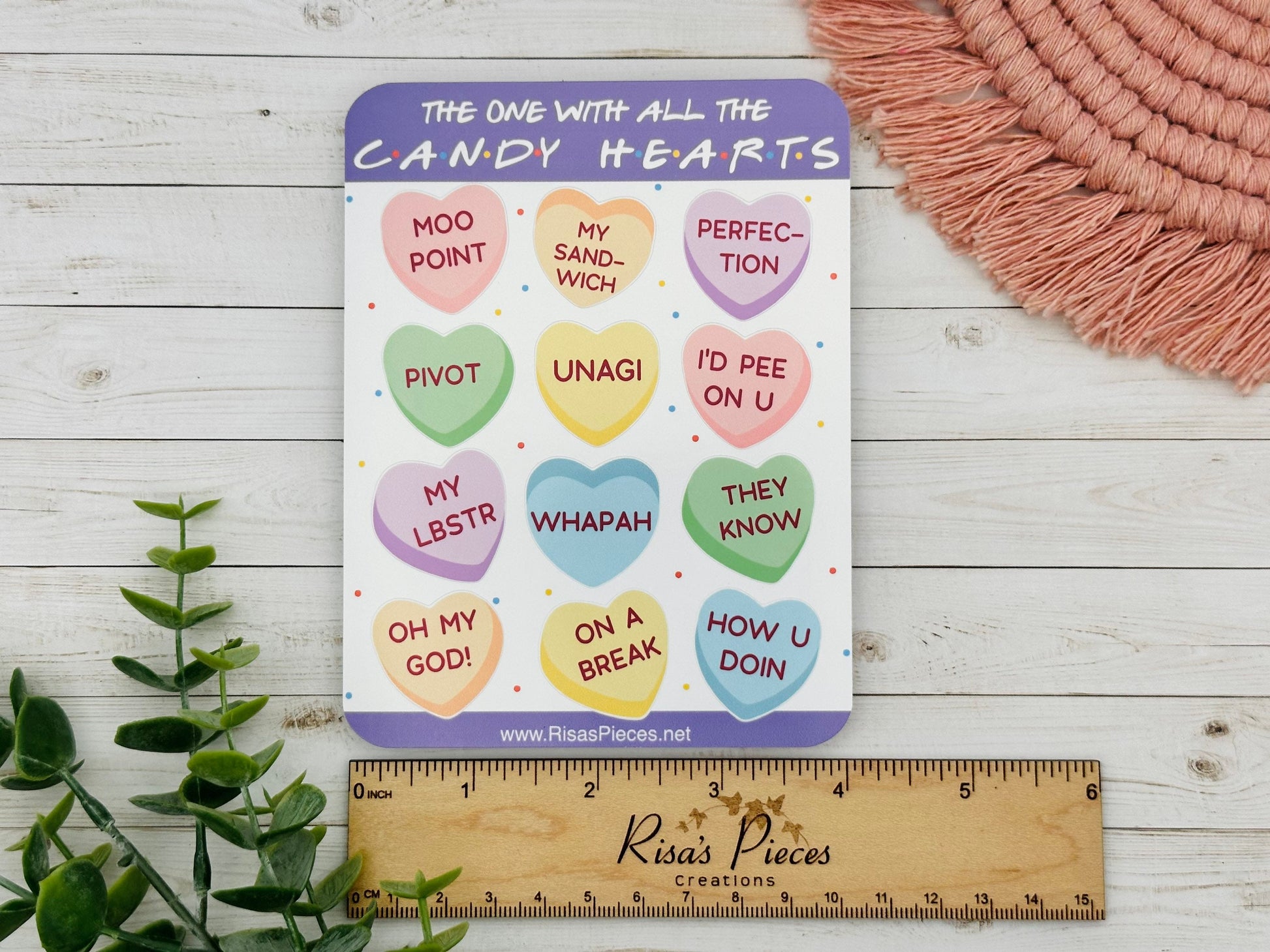 Friends Candy Hearts Sticker Sheet, Funny Valentine's Day Gift for Friends, Conversation Hearts Planner Stickers, How You Doin, My Lobster