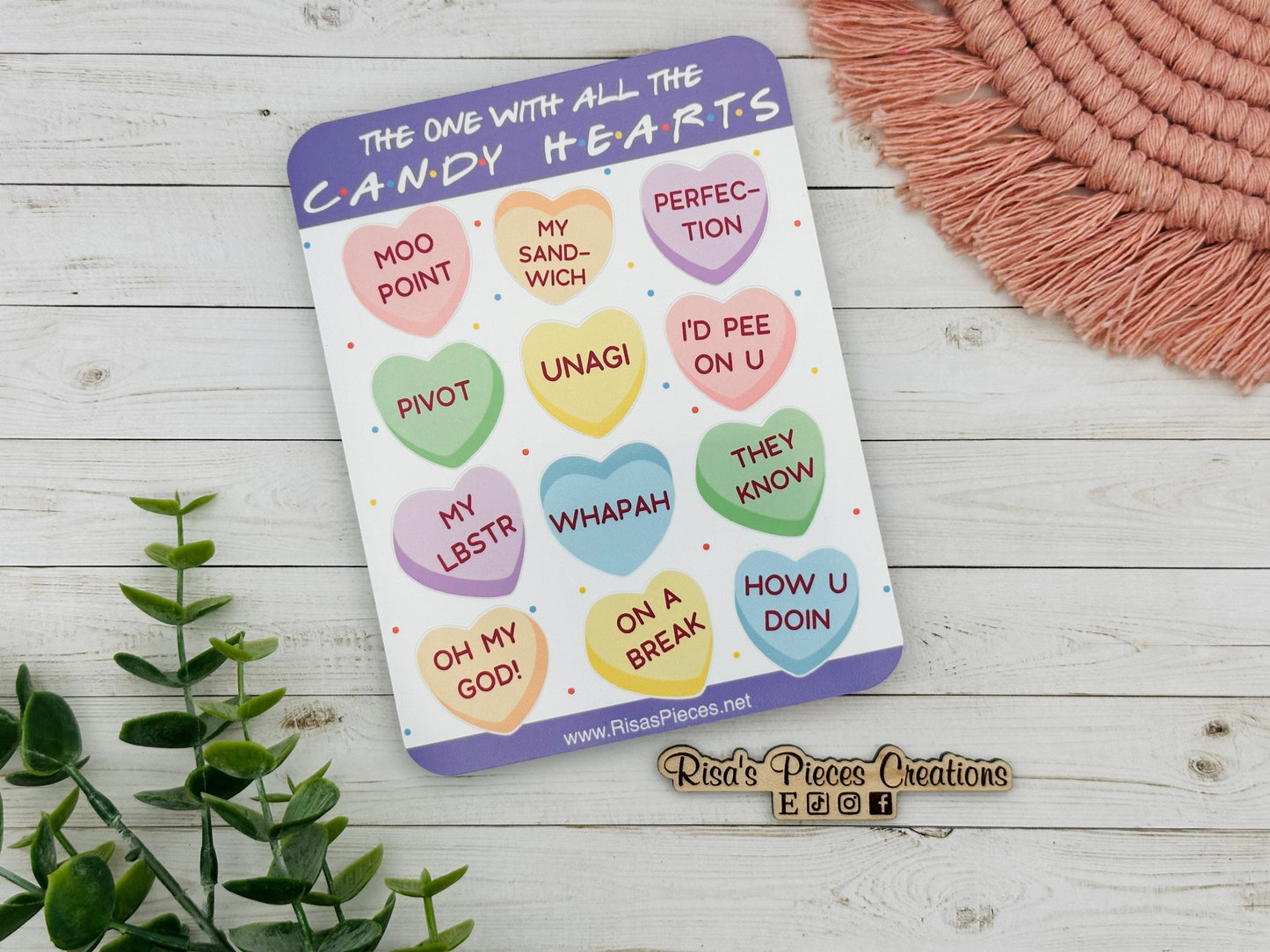 Friends Candy Hearts Sticker Sheet, Funny Valentine's Day Gift for Friends, Conversation Hearts Planner Stickers, How You Doin, My Lobster