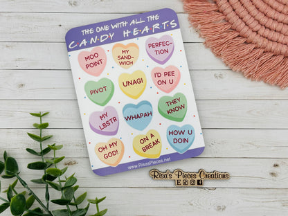 Friends Candy Hearts Sticker Sheet, Funny Valentine's Day Gift for Friends, Conversation Hearts Planner Stickers, How You Doin, My Lobster