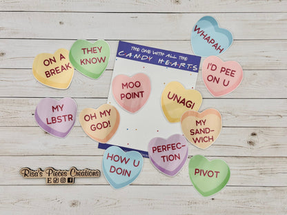 Friends Candy Hearts Sticker Pack, Funny Valentine's Day Gift for Friends, Conversation Hearts Tumbler Stickers, How You Doin, My Lobster