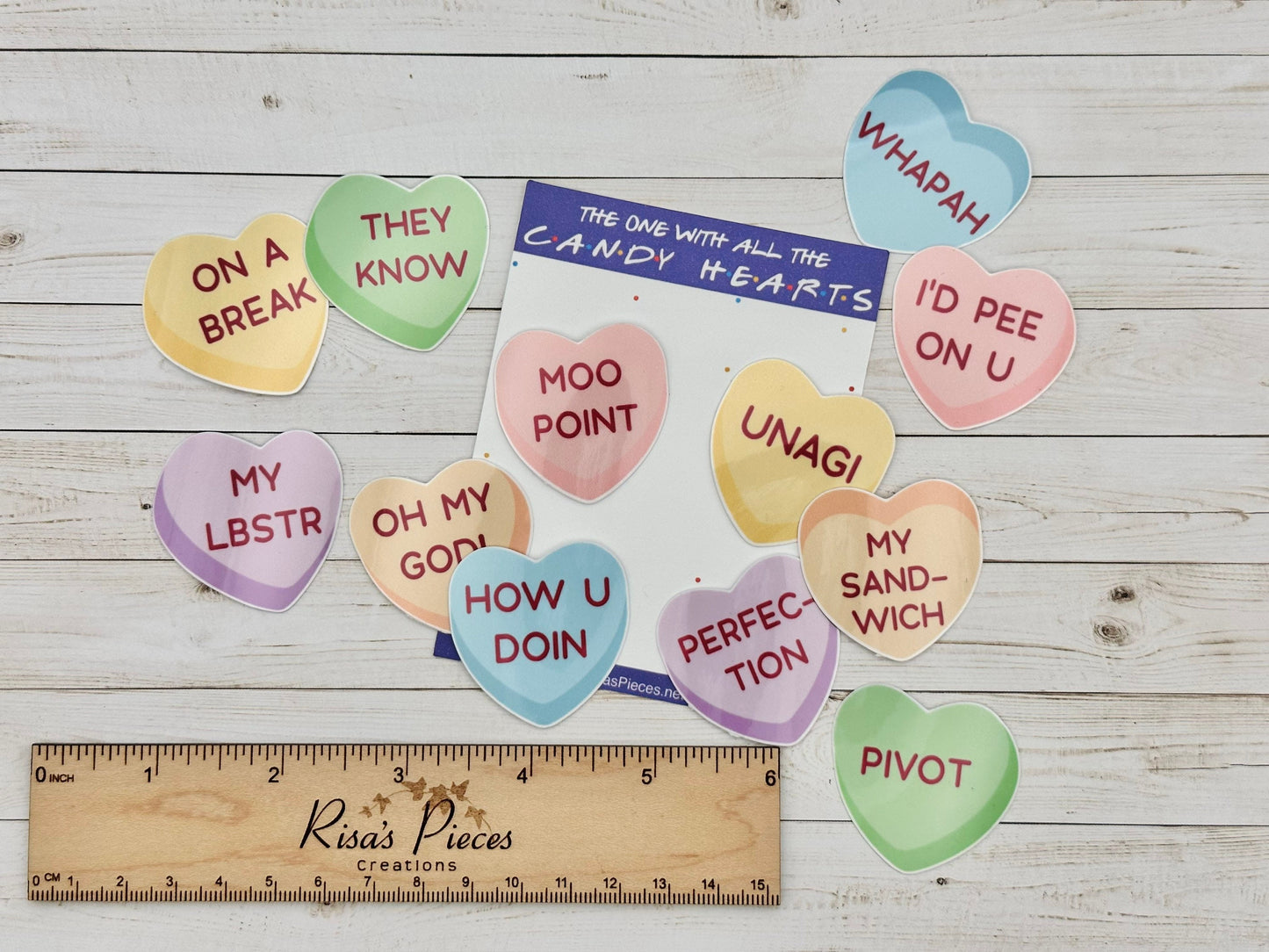 Friends Candy Hearts Sticker Pack, Funny Valentine's Day Gift for Friends, Conversation Hearts Tumbler Stickers, How You Doin, My Lobster