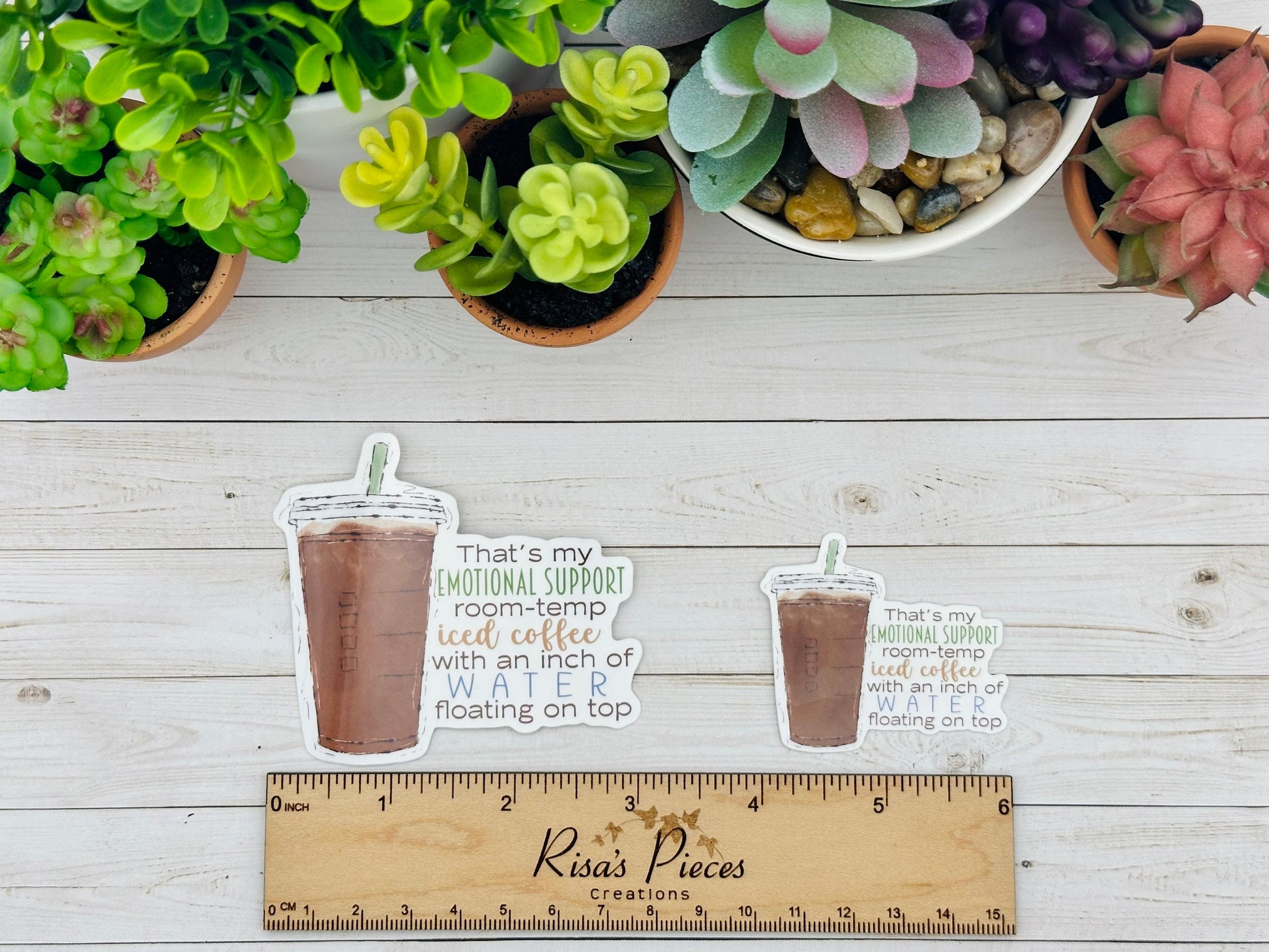 Emotional Support Coffee Sticker, Teacher Appreciation, Stocking Stuffer for Mom, Friend Gift for Iced Coffee Lover, Ice Coffee Gift