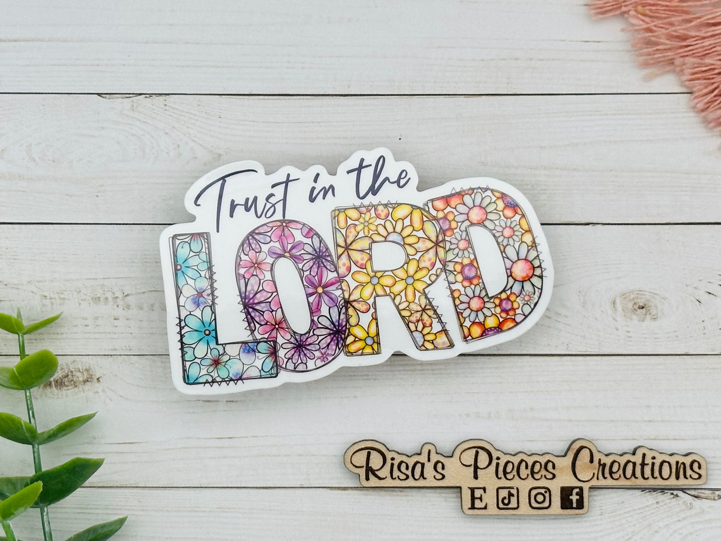 Trust in the Lord Sticker, Christian Stickers, Faith Stickers for Friend, Cute Bible Journal Decals, Easter Basket Ideas, Encouragement Gift
