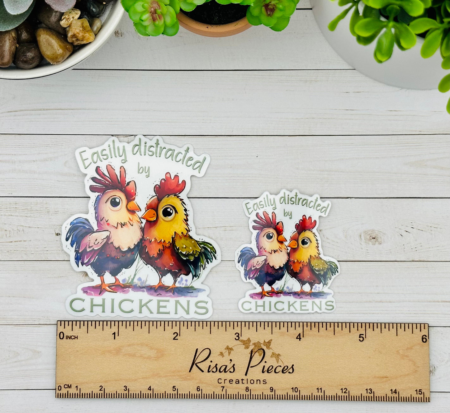 Easily Distracted by Chickens Sticker, Crazy Chicken Lady, Chicken Gifts, Gift for Chicken Lover, Best Friend Birthday Gift, For Mom, Farmer