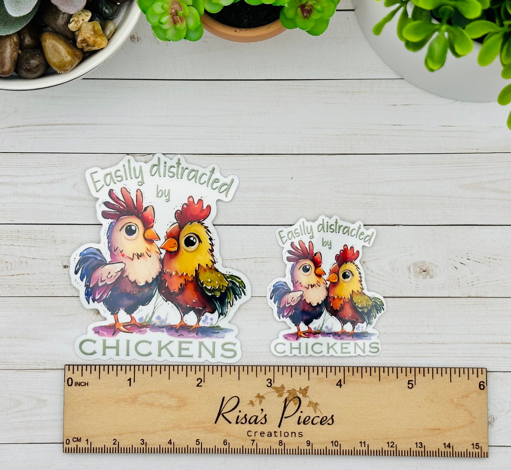 Easily Distracted by Chickens Sticker, Crazy Chicken Lady, Chicken Gifts, Gift for Chicken Lover, Best Friend Birthday Gift, For Mom, Farmer