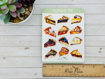 Humble Pie Sticker Sheet, Pie Planner Stickers, Thanksgiving Holiday Sticker Sheets, Dessert Stickers for Journal, Pi Day Sticker Sheet