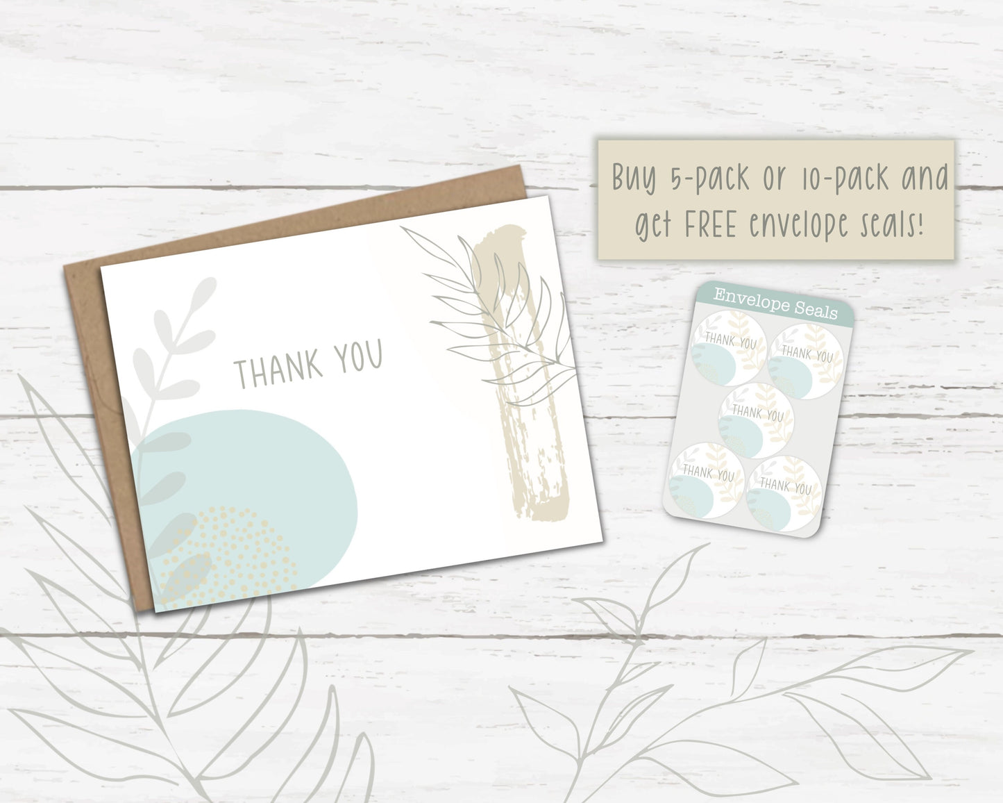 Glossy Abstract Thank You Card set of 5 or 10 with Envelopes, for Friend, for Coworker, Wedding Thank You Cards, Bulk Cards, Abstract Art