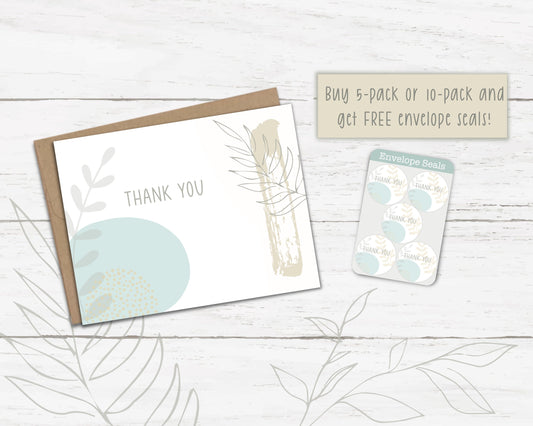 Glossy Abstract Thank You Card set of 5 or 10 with Envelopes, for Friend, for Coworker, Wedding Thank You Cards, Bulk Cards, Abstract Art