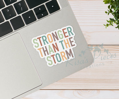 Stronger Than the Storm Christian Sticker, Encouraging Sticker, Gift for Friend, Inspirational Gifts for Coworker, Faith and Christianity