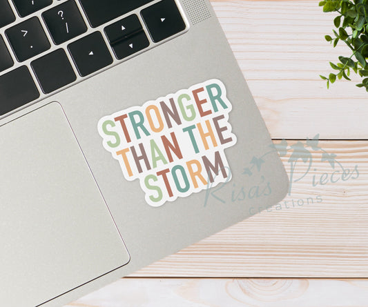 Stronger Than the Storm Christian Sticker, Encouraging Sticker, Gift for Friend, Inspirational Gifts for Coworker, Faith and Christianity