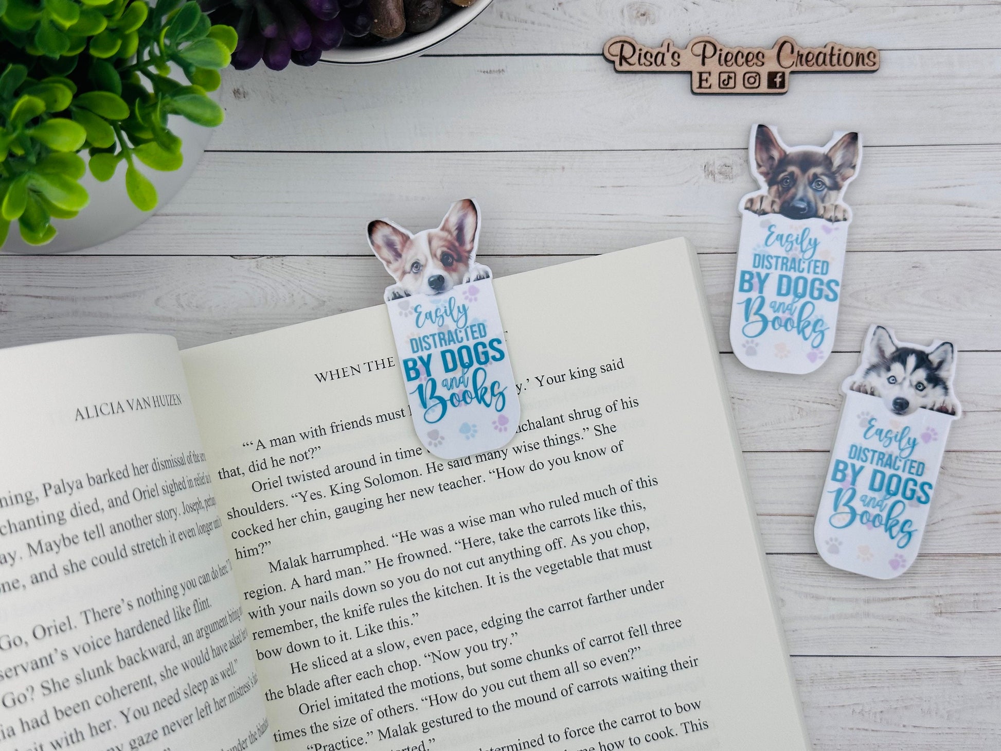 Peeking Dog Magnetic Bookmark, For Animal Lover, Gift for Dog Mom, For Readers, Gift for Dog Lover, Corgi, German Shepherd, Husky, Frenchie