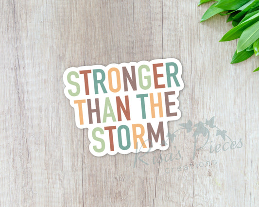 Stronger Than the Storm Christian Sticker, Encouraging Sticker, Gift for Friend, Inspirational Gifts for Coworker, Faith and Christianity