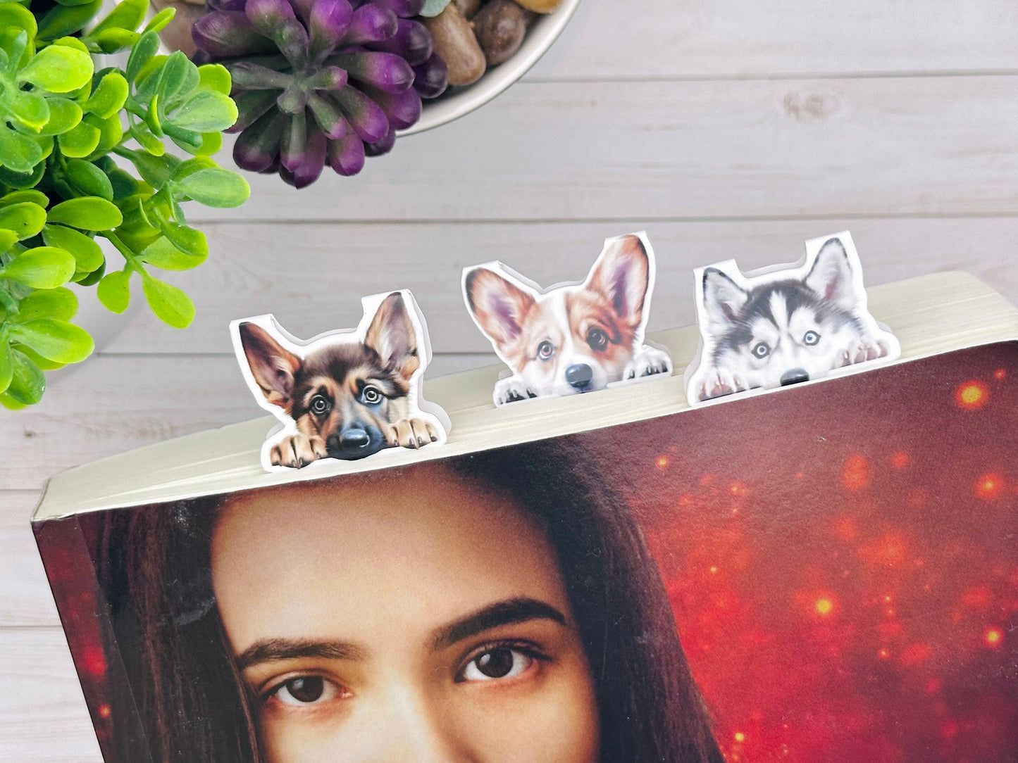 Peeking Dog Magnetic Bookmark, For Animal Lover, Gift for Dog Mom, For Readers, Gift for Dog Lover, Corgi, German Shepherd, Husky, Frenchie