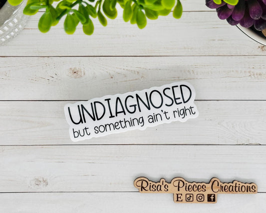 Undiagnosed Sticker, Funny Sticker for Laptop, Birthday gift For Friend, Snarky Stickers, Friend Humor, Water Bottle Stickers, For Teens