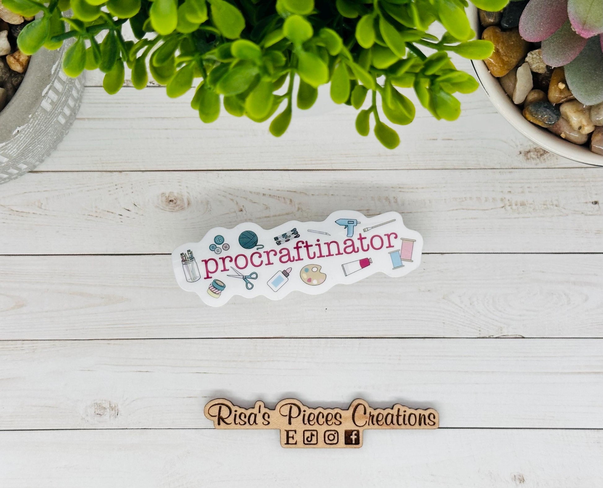 Procraftinator Arts and Crafts Sticker for Crafter, Artist Stickers, Best Friend Birthday Gift for Knitter, For Painter, Art Teacher Gift