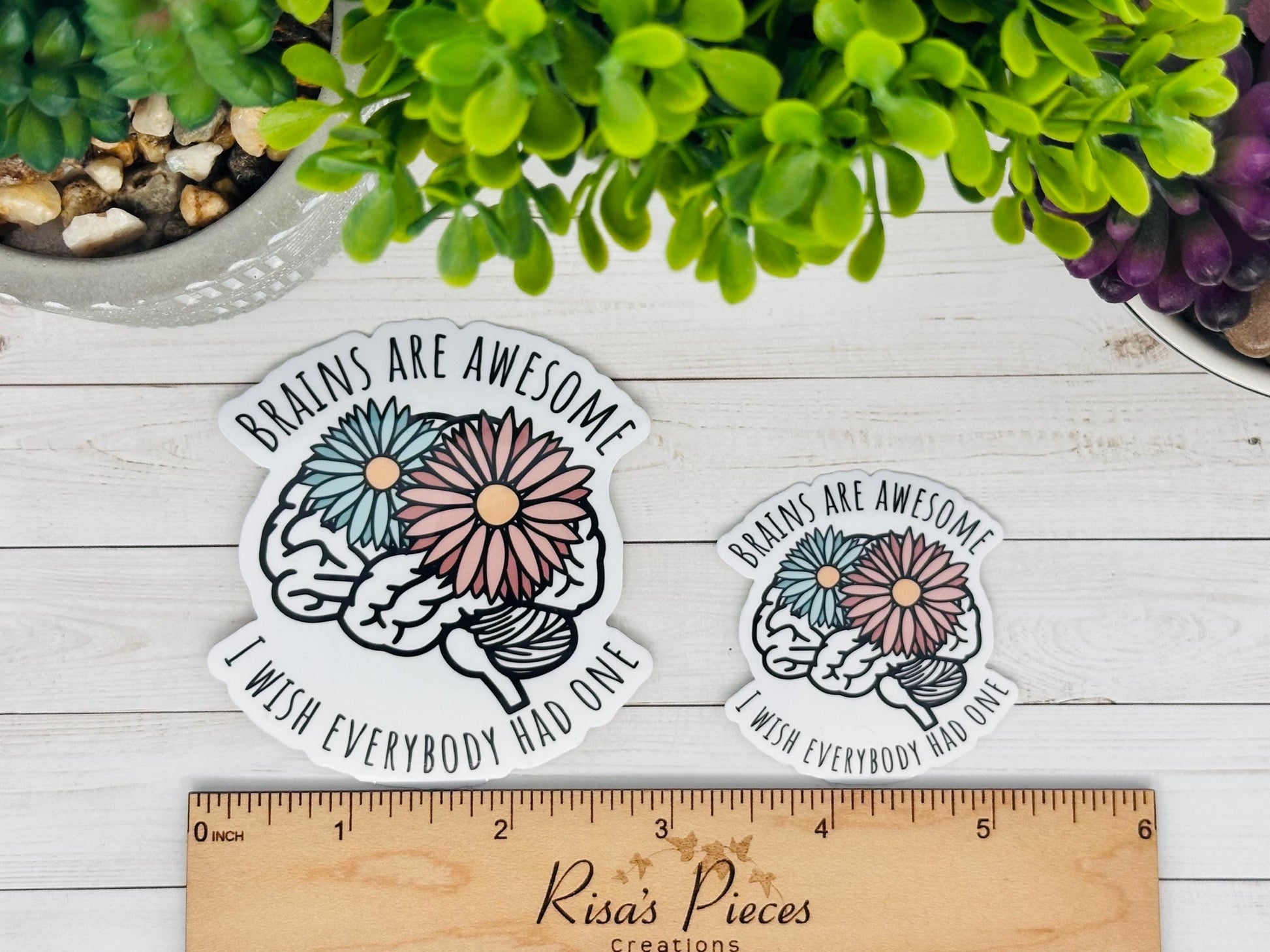 Brains are Awesome Funny Sticker for Laptop, Stocking Stuffer For Friend, Snarky Water bottle Stickers, For Coworkers, Sarcastic Gen Z Gift