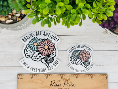 Brains are Awesome Funny Sticker for Laptop, Stocking Stuffer For Friend, Snarky Water bottle Stickers, For Coworkers, Sarcastic Gen Z Gift
