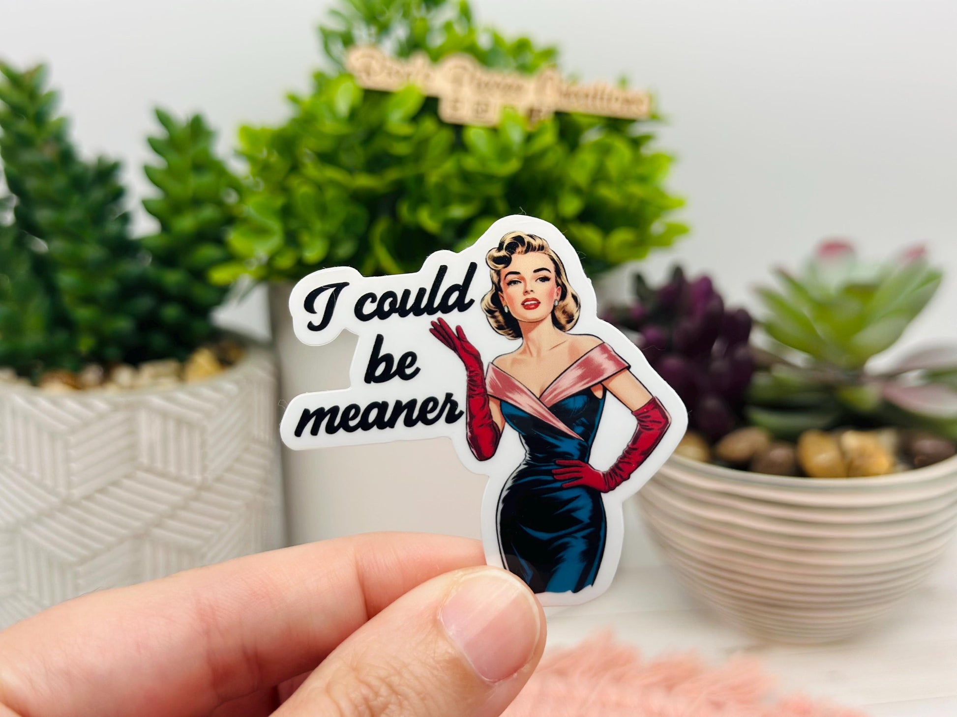 Funny Sarcastic Sticker: I Could Be Meaner - Snarky Laptop Decal