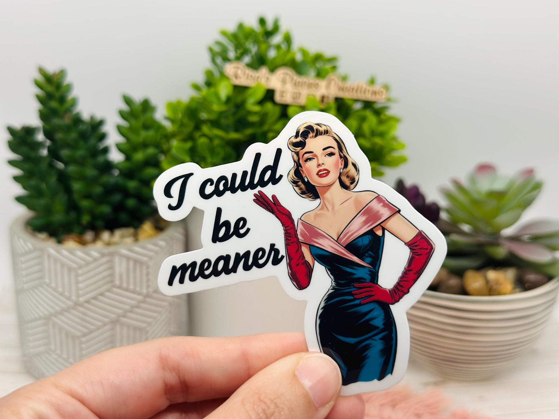 Funny Sarcastic Sticker: I Could Be Meaner - Snarky Laptop Decal