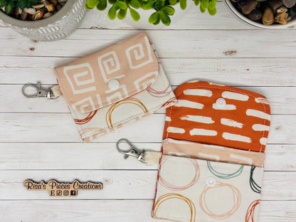 Boho mini keychain wallet, Clip on card wallet with pockets, lanyard coin purse for her, gift for daughter, stocking stuffer for Mom, Nurses