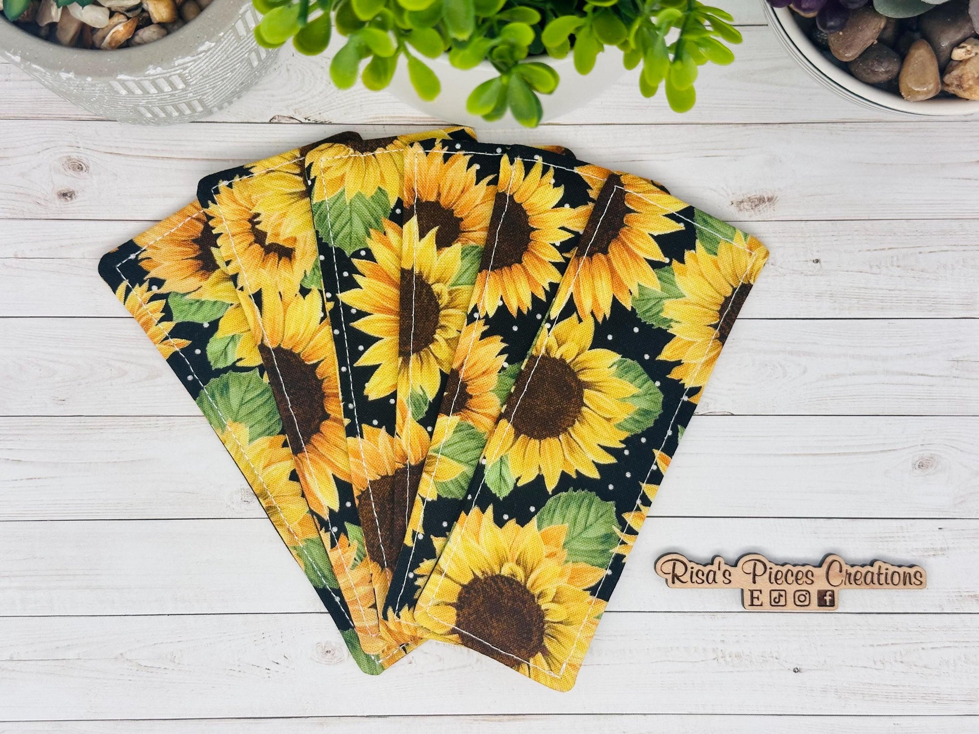 Sunflower Fabric Bookmark, book club gift, for reader, Stocking stuffer for book lover, best friend teacher gift, for mom, Cloth bookmark