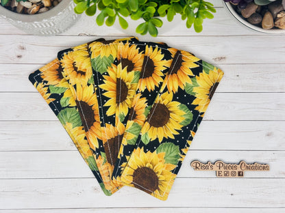 Sunflower Fabric Bookmark, book club gift, for reader, Stocking stuffer for book lover, best friend teacher gift, for mom, Cloth bookmark