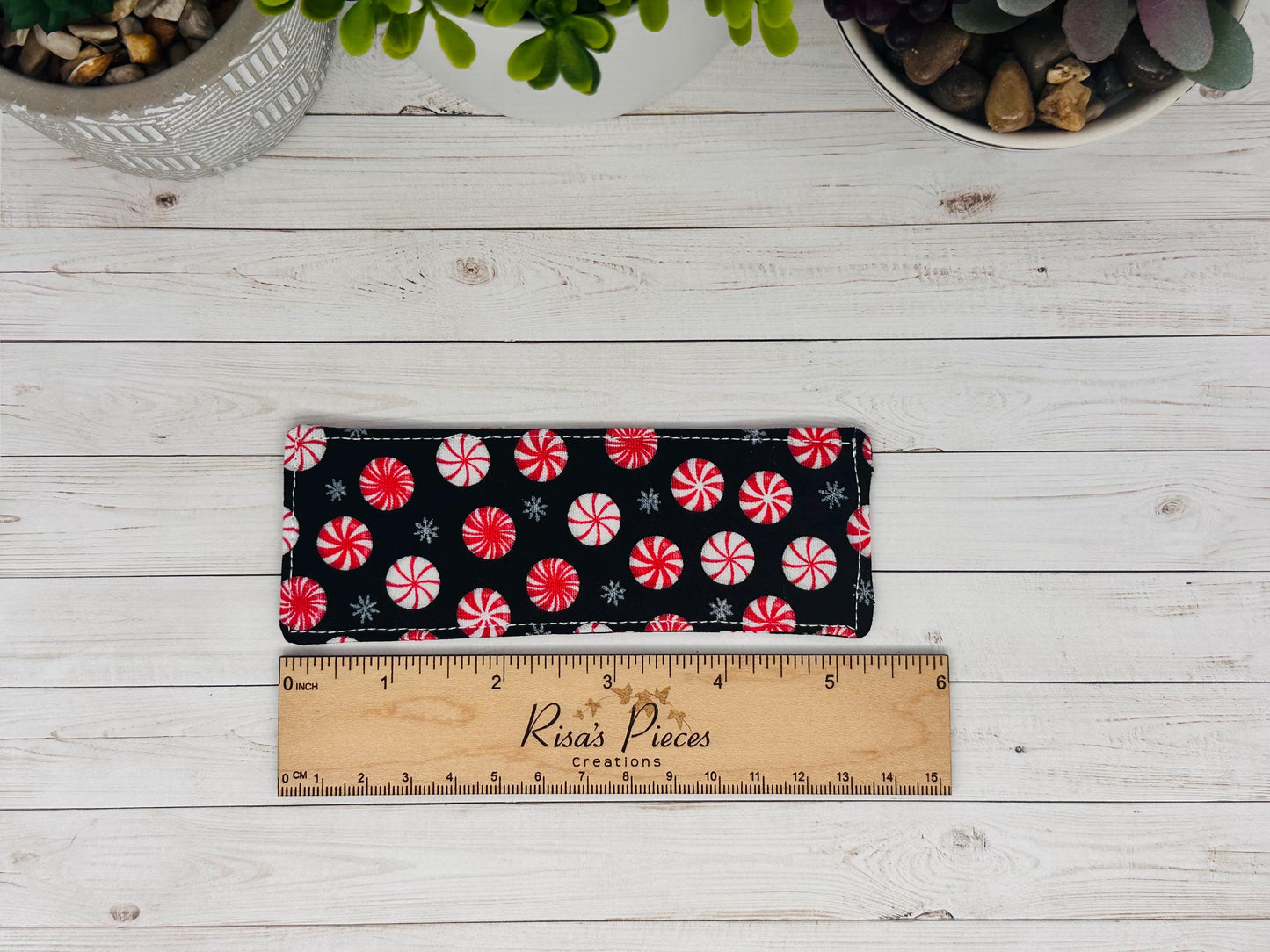 Peppermint Fabric Bookmark, book club gift for reader, Stocking stuffer for book lover, best friend teacher gift, for mom, christmas gift
