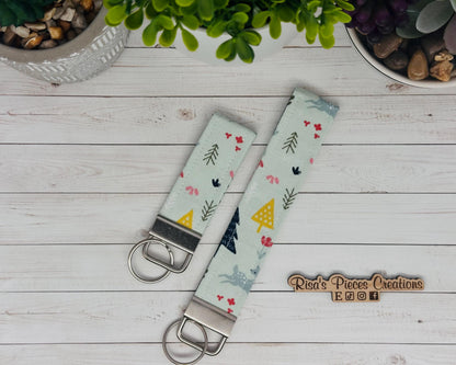 Woodland key fob and wristlet, Keychain gift for best friend, Stocking Stuffer Ideas, Keyring for New Driver, Mothers Day for mom, teachers